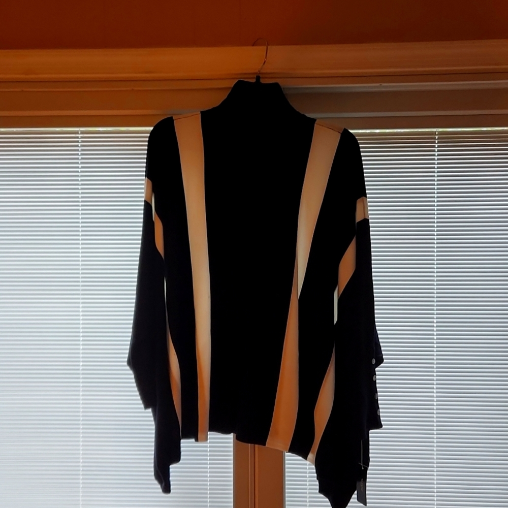 Black and white poncho